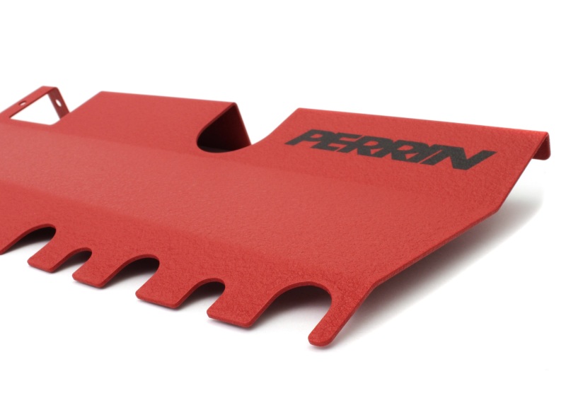 Subaru WRX Radiator Shroud - Perrin Performance - With OEM Intake Scoop - Red - `15-`21